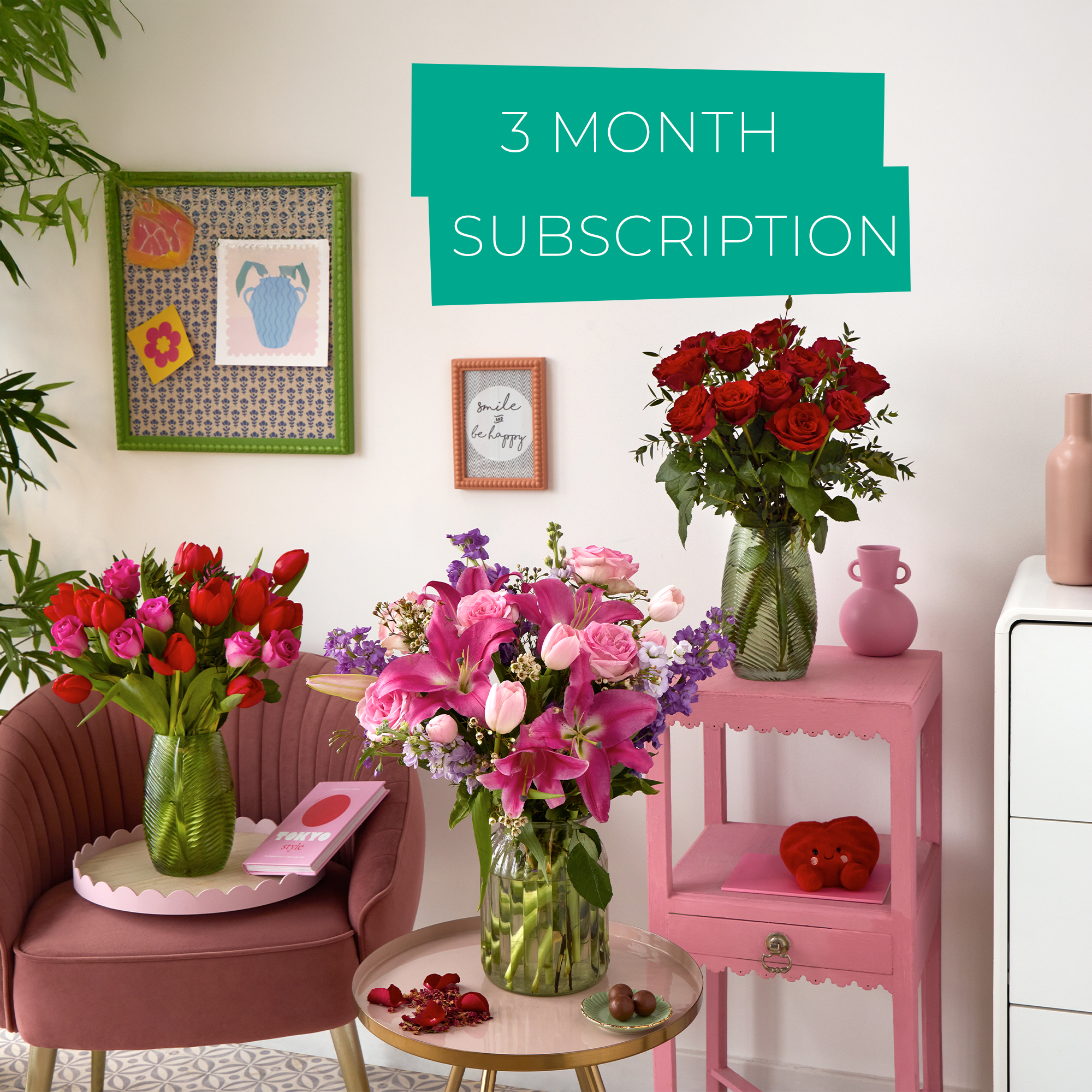Valentine's 3 Month Flower Subscription image