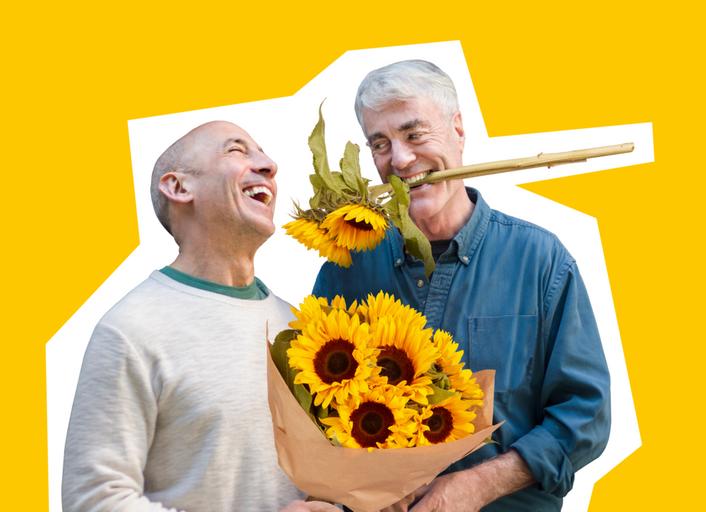 men-with-bouquet-sunflowers