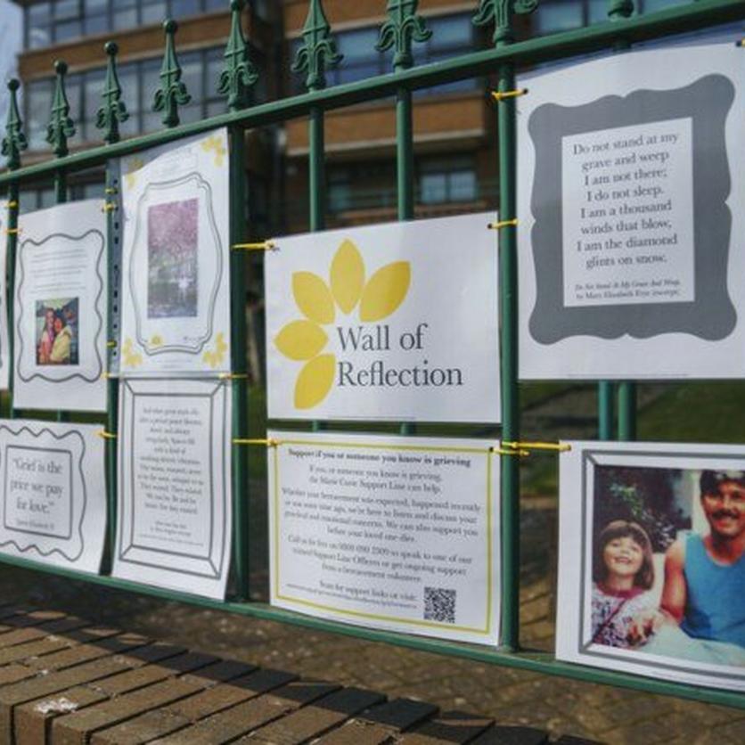 the-wall-of-reflection-at-marie-curie-hospice-cardiff-and-the-vale