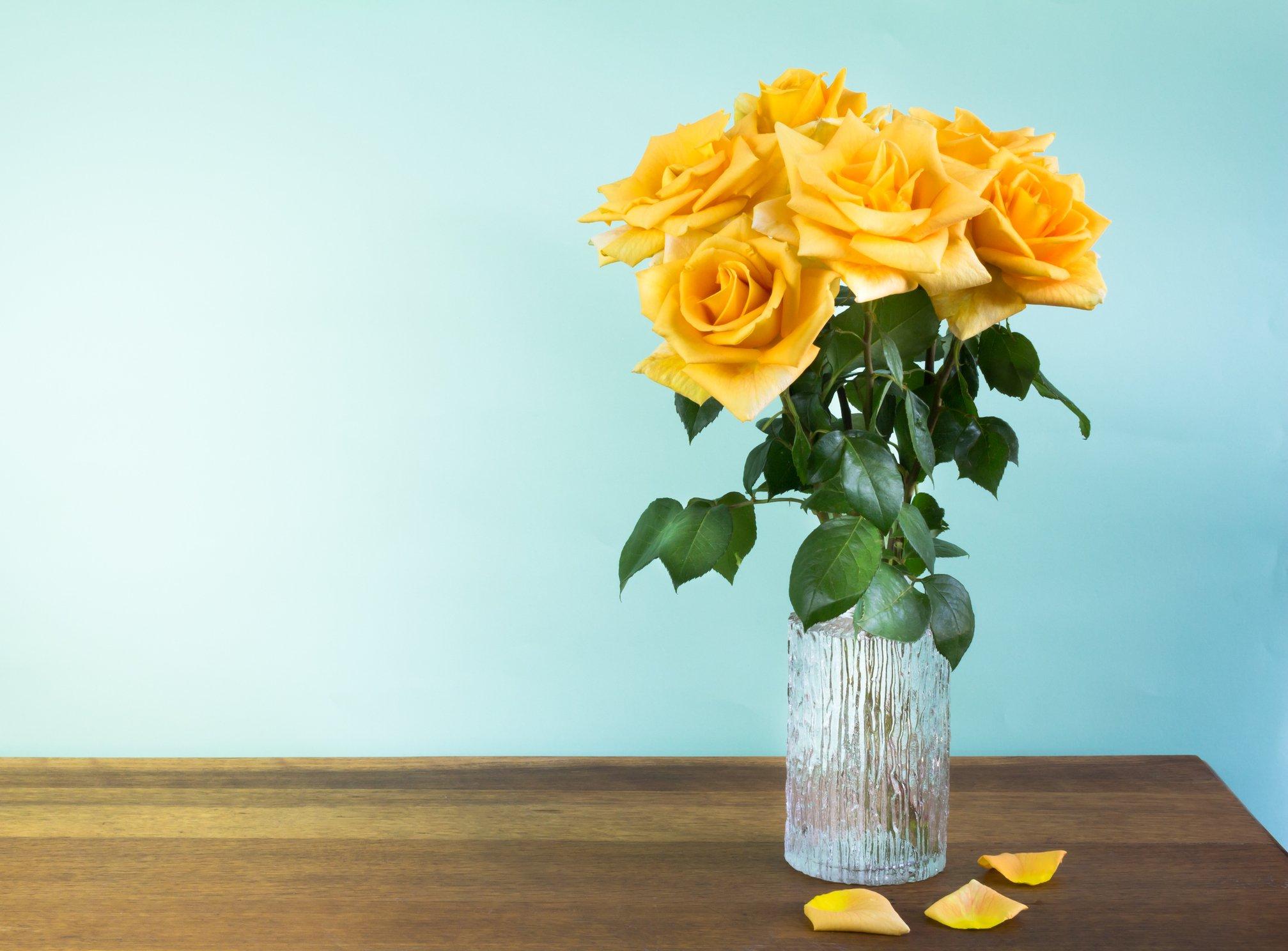 yellow-rose-vase